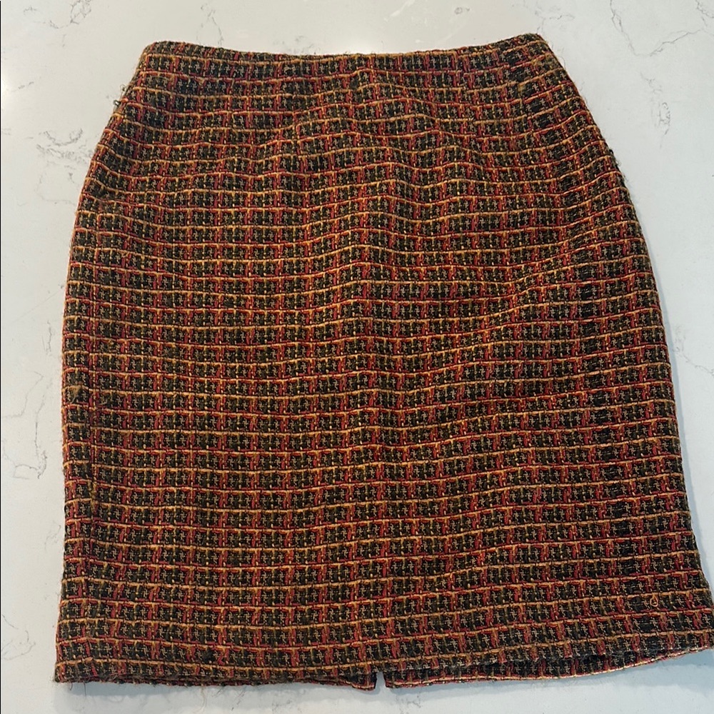 Gant Orange Black Knee-Length Pencil Skirt